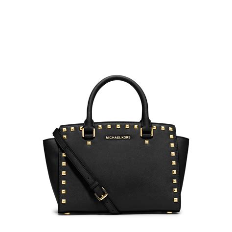 michael kors black selma bag medium|Michael Kors selma studded.